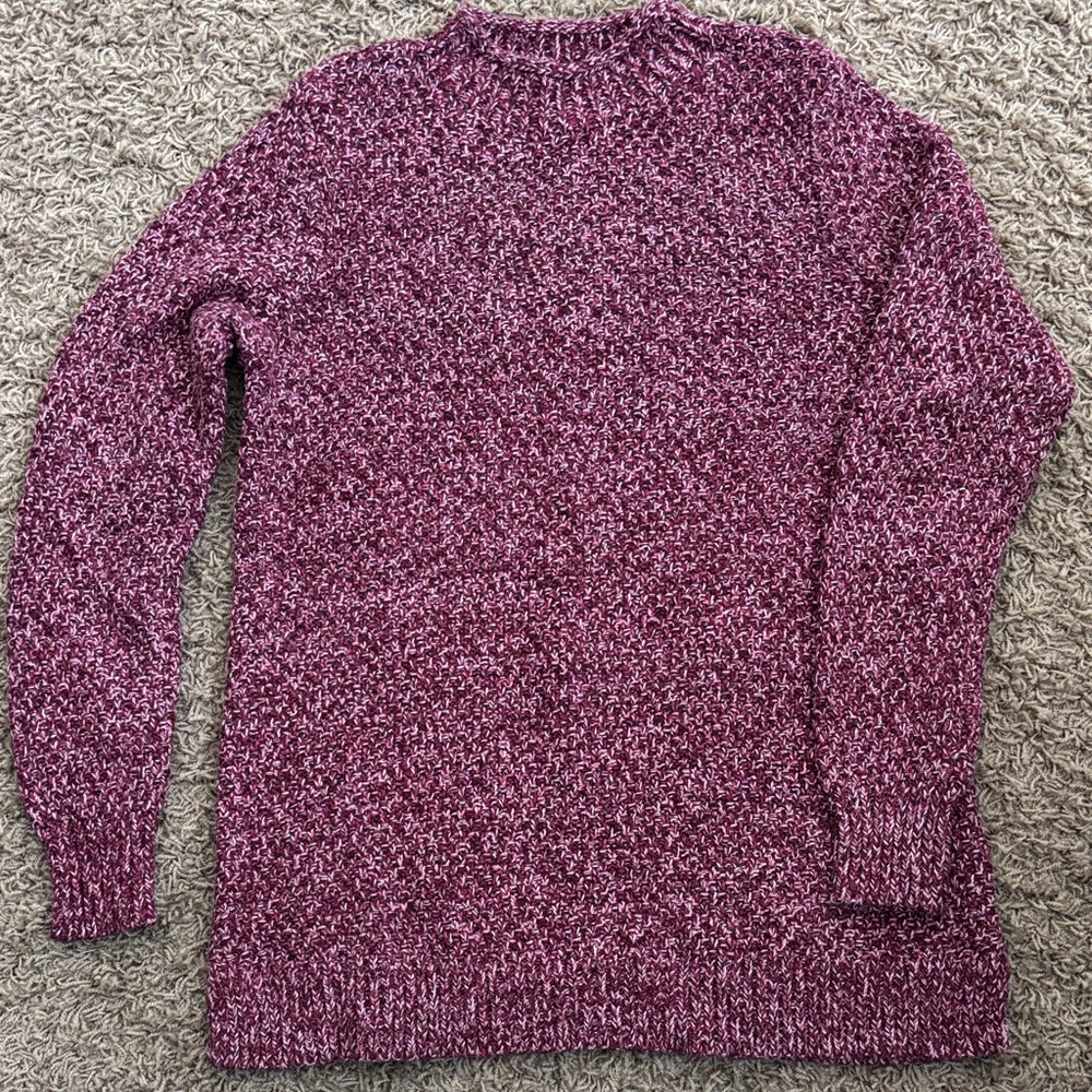LOFT Marled Purple Crew Neck Sweater